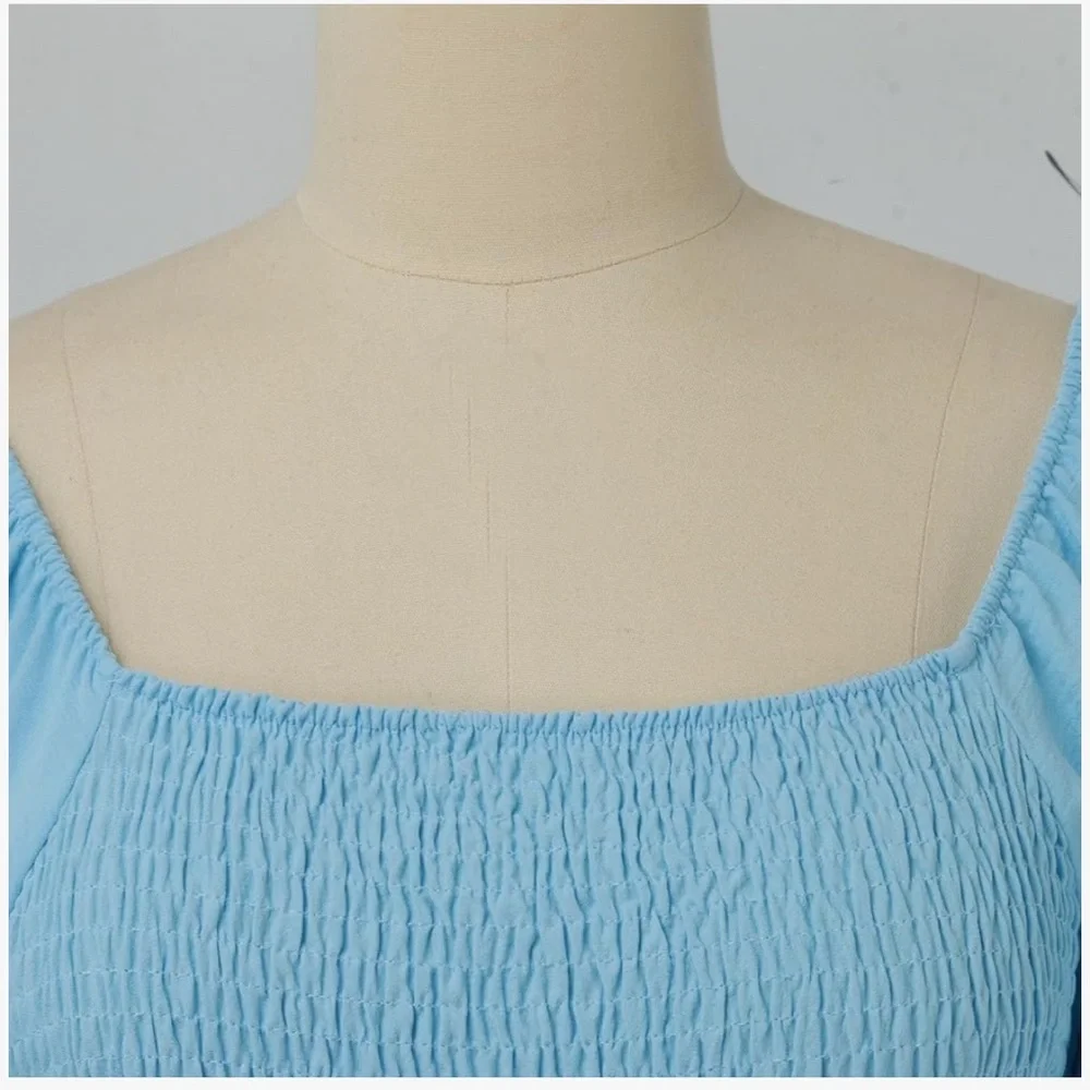Blue tiered‎ maxi Dress fairycore boho milk made coquette